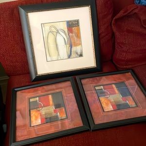 Set of 3 framed wall art